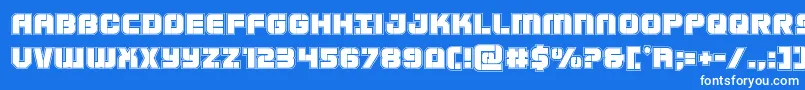 Supersubmarineacad Font – White Fonts on Blue Background