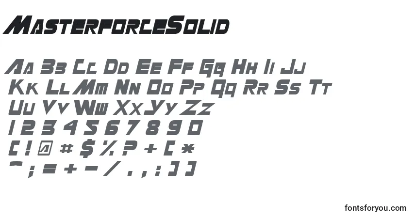 A fonte MasterforceSolid – alfabeto, números, caracteres especiais