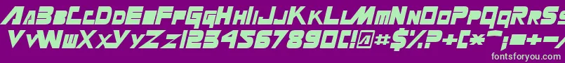 MasterforceSolid-Schriftart – Grüne Schriften auf violettem Hintergrund