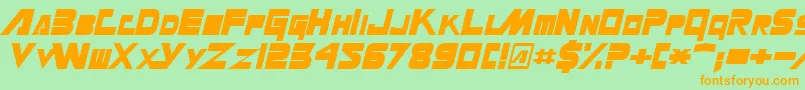 MasterforceSolid Font – Orange Fonts on Green Background