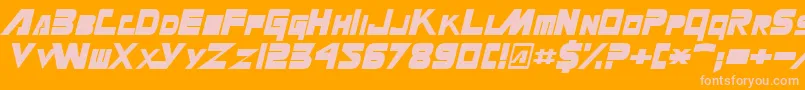 Fonte MasterforceSolid – fontes rosa em um fundo laranja