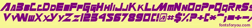 MasterforceSolid Font – Purple Fonts on Yellow Background