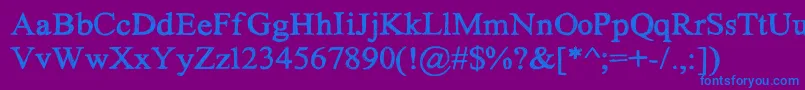 フォントHandtimes – 紫色の背景に青い文字