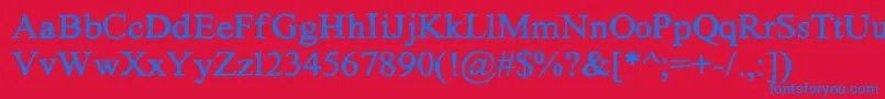 Handtimes Font – Blue Fonts on Red Background