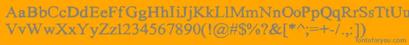 フォントHandtimes – オレンジの背景に灰色の文字