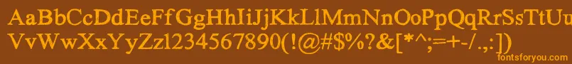 Handtimes Font – Orange Fonts on Brown Background