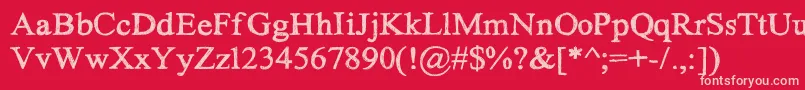 フォントHandtimes – 赤い背景にピンクのフォント