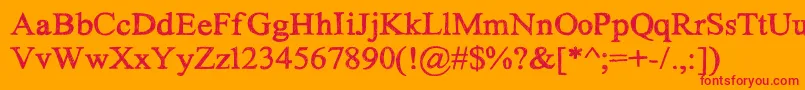 Handtimes Font – Red Fonts on Orange Background