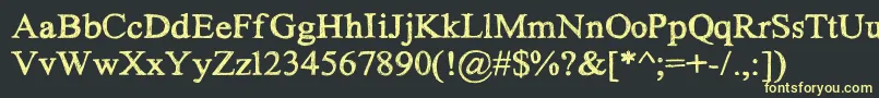 フォントHandtimes – 黒い背景に黄色の文字