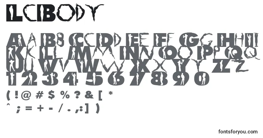 Fuente LcBody - alfabeto, números, caracteres especiales