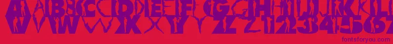 LcBody-Schriftart – Violette Schriften auf rotem Hintergrund