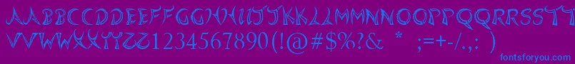 Quasari Font – Blue Fonts on Purple Background