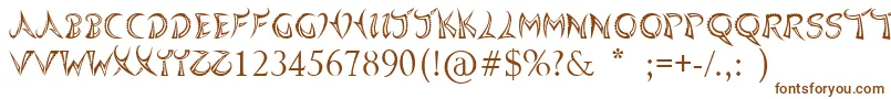 Quasari-fontti – ruskeat fontit valkoisella taustalla