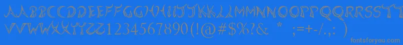 フォントQuasari – 青い背景に灰色の文字