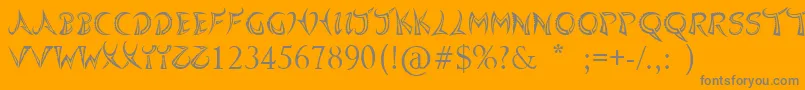 フォントQuasari – オレンジの背景に灰色の文字