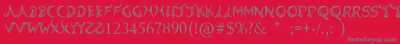 フォントQuasari – 赤い背景に灰色の文字