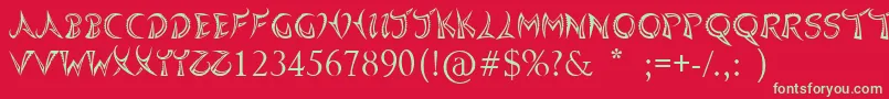 Quasari Font – Green Fonts on Red Background