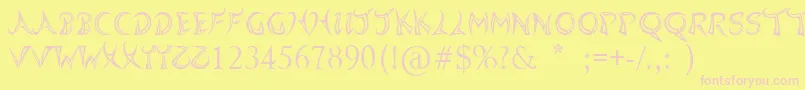 Quasari Font – Pink Fonts on Yellow Background