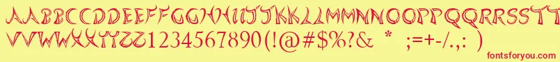 Quasari Font – Red Fonts on Yellow Background
