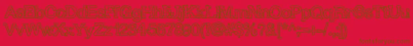RhBrickhausProtoSaurus Font – Brown Fonts on Red Background