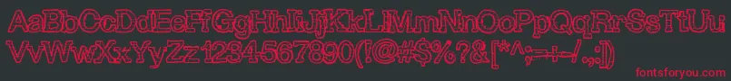 RhBrickhausProtoSaurus Font – Red Fonts on Black Background