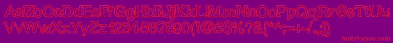 RhBrickhausProtoSaurus Font – Red Fonts on Purple Background