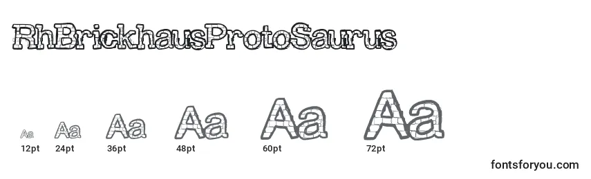 Größen der Schriftart RhBrickhausProtoSaurus