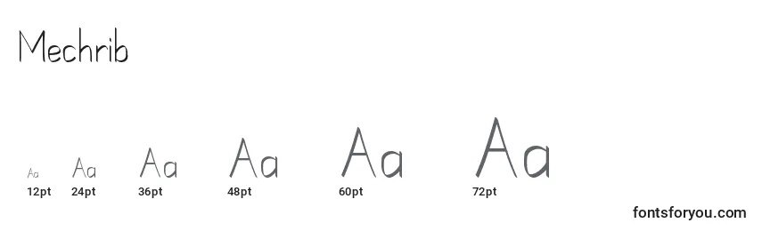 Mechrib Font Sizes