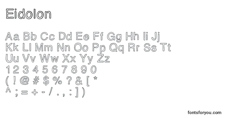 Schriftart Eidolon – Alphabet, Zahlen, spezielle Symbole