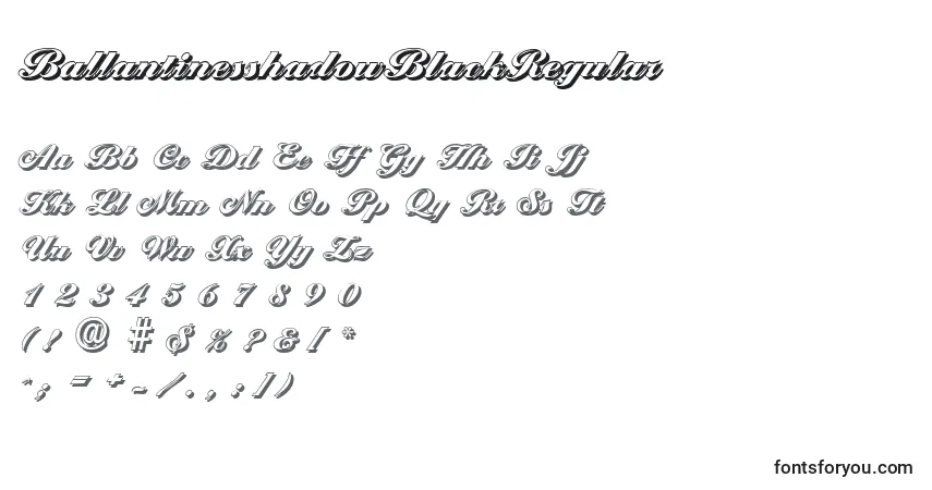 A fonte BallantinesshadowBlackRegular – alfabeto, números, caracteres especiais