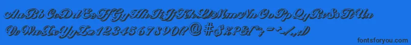 Шрифт BallantinesshadowBlackRegular – чёрные шрифты на синем фоне