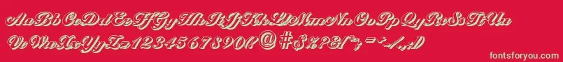 BallantinesshadowBlackRegular Font – Green Fonts on Red Background