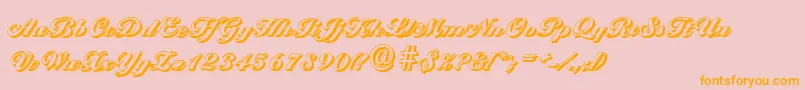 BallantinesshadowBlackRegular-Schriftart – Orangefarbene Schriften auf rosa Hintergrund