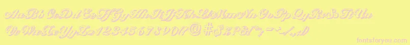 BallantinesshadowBlackRegular-Schriftart – Rosa Schriften auf gelbem Hintergrund