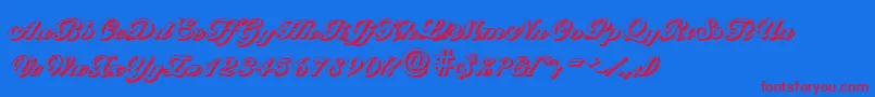 BallantinesshadowBlackRegular Font – Red Fonts on Blue Background