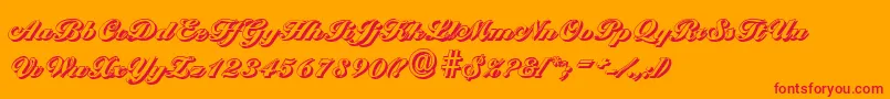 BallantinesshadowBlackRegular-Schriftart – Rote Schriften auf orangefarbenem Hintergrund