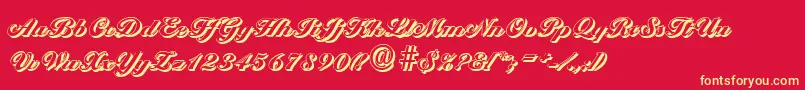BallantinesshadowBlackRegular Font – Yellow Fonts on Red Background