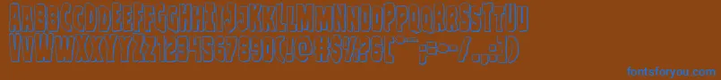 Clubberlang3D-Schriftart – Blaue Schriften auf braunem Hintergrund