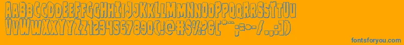 Clubberlang3D Font – Blue Fonts on Orange Background