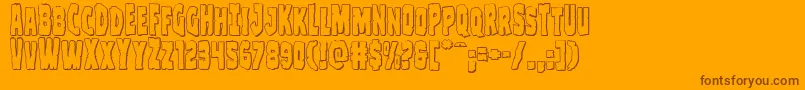 Clubberlang3D Font – Brown Fonts on Orange Background