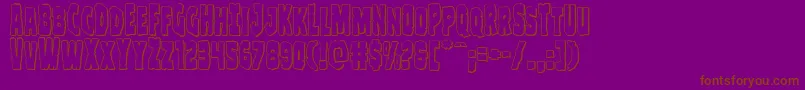 Clubberlang3D-Schriftart – Braune Schriften auf violettem Hintergrund