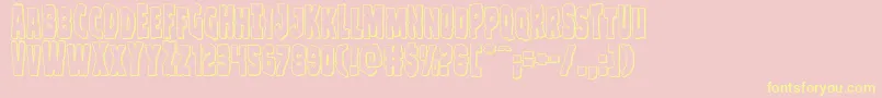 Clubberlang3D-Schriftart – Gelbe Schriften auf rosa Hintergrund