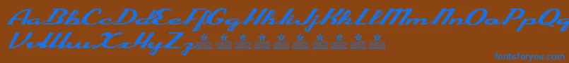 EnjoyPersonalUse-Schriftart – Blaue Schriften auf braunem Hintergrund