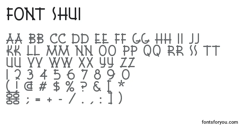 Schriftart Font Shui – Alphabet, Zahlen, spezielle Symbole
