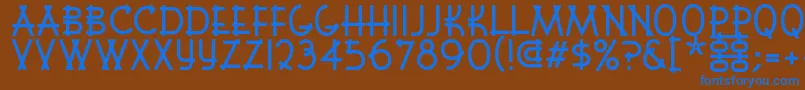 Font Shui-Schriftart – Blaue Schriften auf braunem Hintergrund