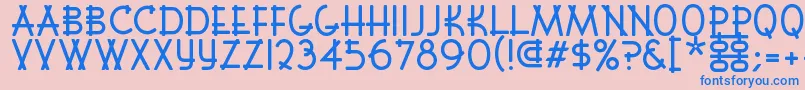 Font Shui Font – Blue Fonts on Pink Background