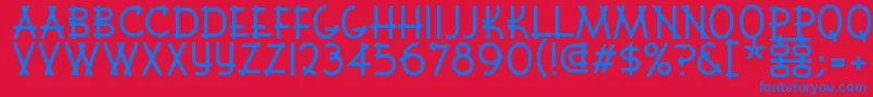 Font Shui Font – Blue Fonts on Red Background