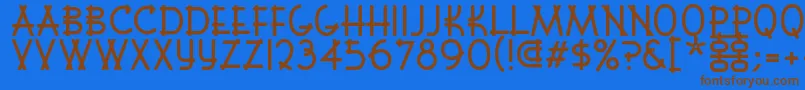 Font Shui Font – Brown Fonts on Blue Background