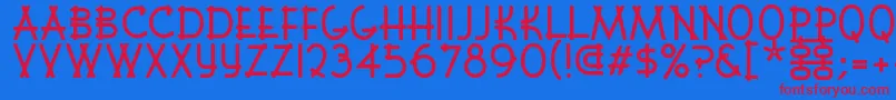 Font Shui-fontti – punaiset fontit sinisellä taustalla