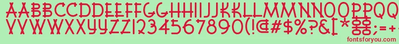 Font Shui Font – Red Fonts on Green Background